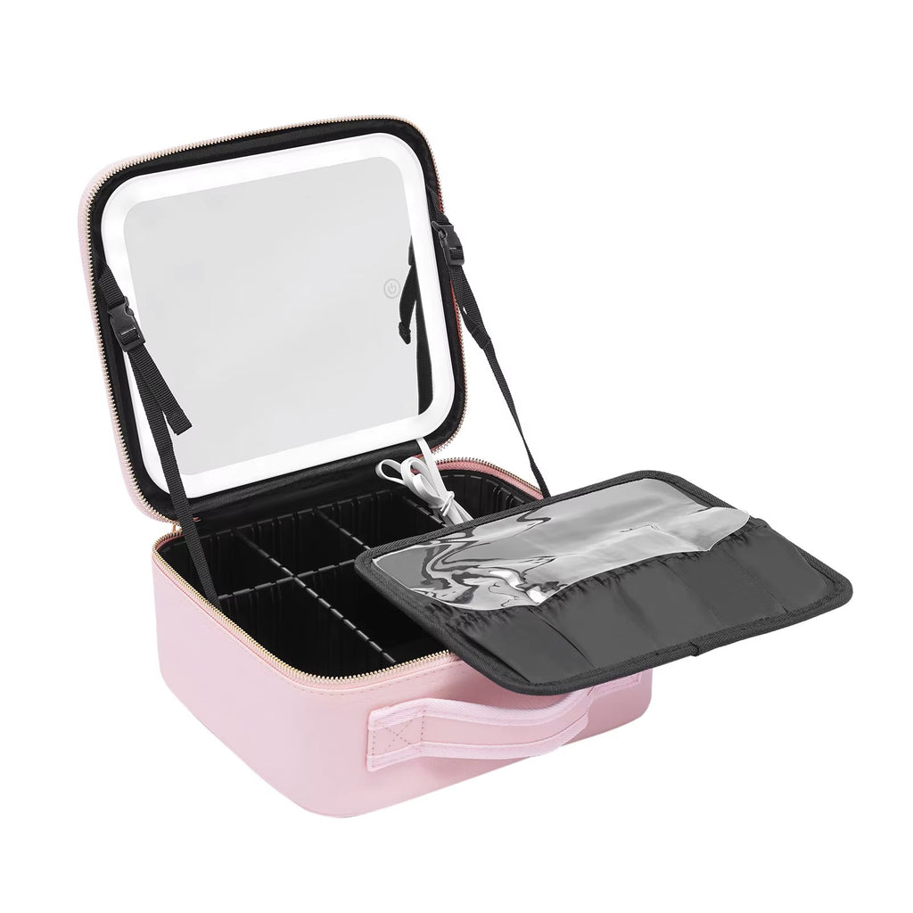 LED Cosmetic Case With Light and Mirror