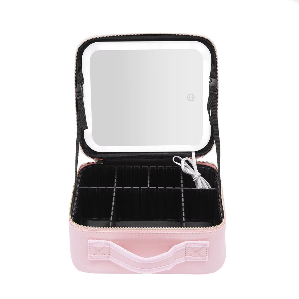 LED Cosmetic Case With Light and Mirror