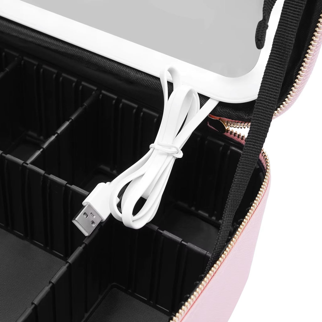 LED Cosmetic Case With Light and Mirror