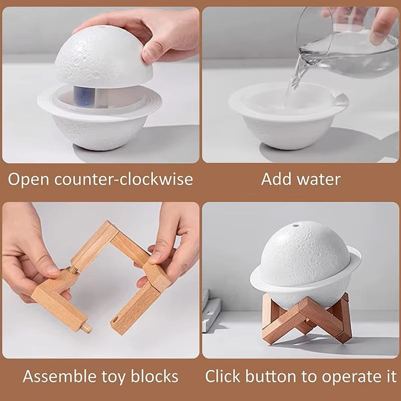 Mini Portable Ultrasonic Air Humidifier. New Design Moon Lamp Shape and Bird Lark.
