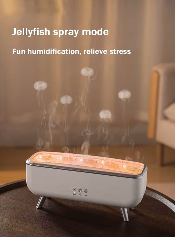 300ML Jellyfish Oil Diffuser Humidifier, 7 Colors LED Lights Dancing Jelly Fish Light Lamp, Aromatherapy Diffusers Air Humidifiers Dynamic Sound