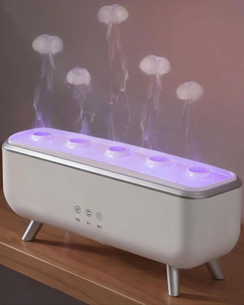300ML Jellyfish Oil Diffuser Humidifier, 7 Colors LED Lights Dancing Jelly Fish Light Lamp, Aromatherapy Diffusers Air Humidifiers Dynamic Sound