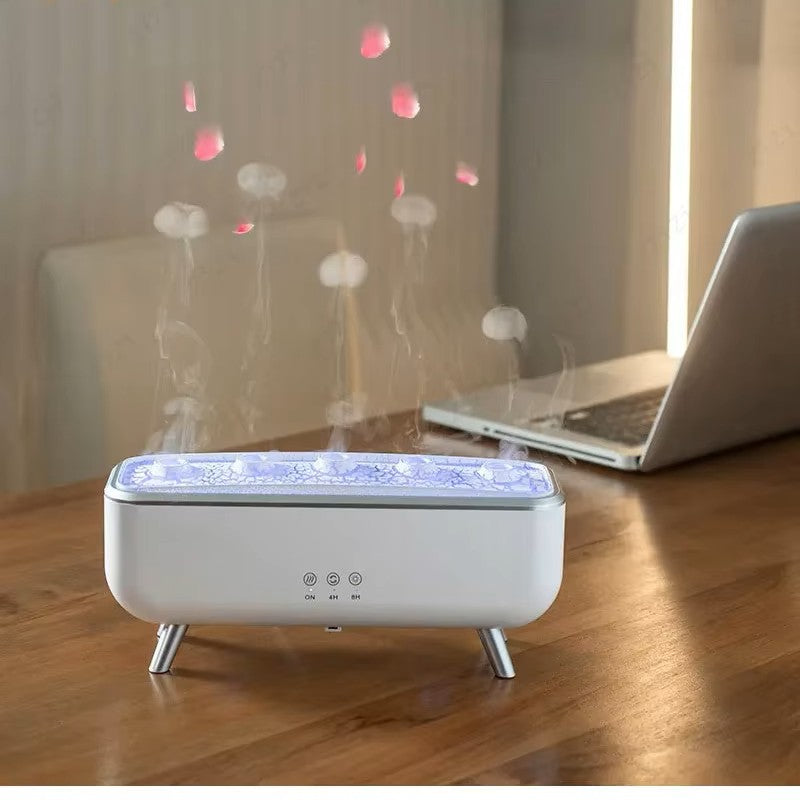 300ML Jellyfish Oil Diffuser Humidifier, 7 Colors LED Lights Dancing Jelly Fish Light Lamp, Aromatherapy Diffusers Air Humidifiers Dynamic Sound