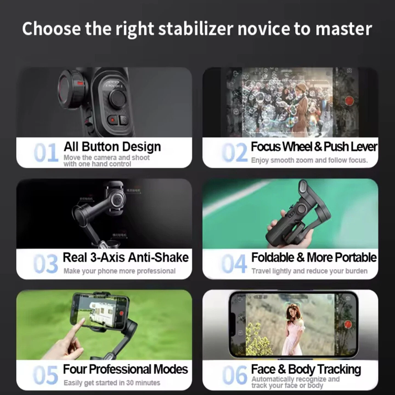3-Axis Handheld Gimbal Stabilizer for Smartphone