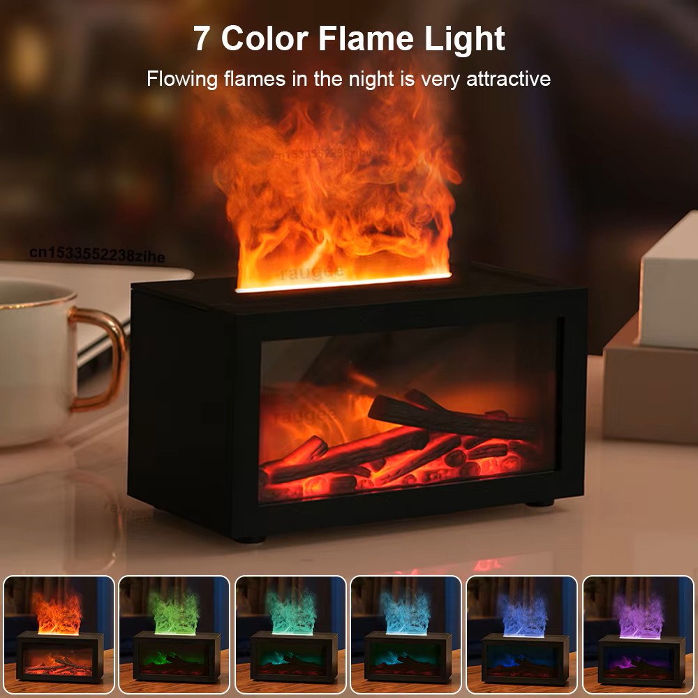 7 Colours Of Essential Oil Fireplace Flame Diffuser