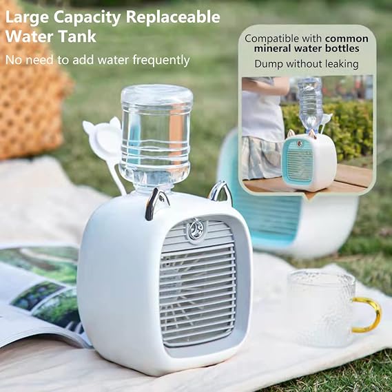 Mini USB Rechargeable Desk Fan, 3 Speeds & Wind Direction Adjustable, USB Charging, 1200mAh