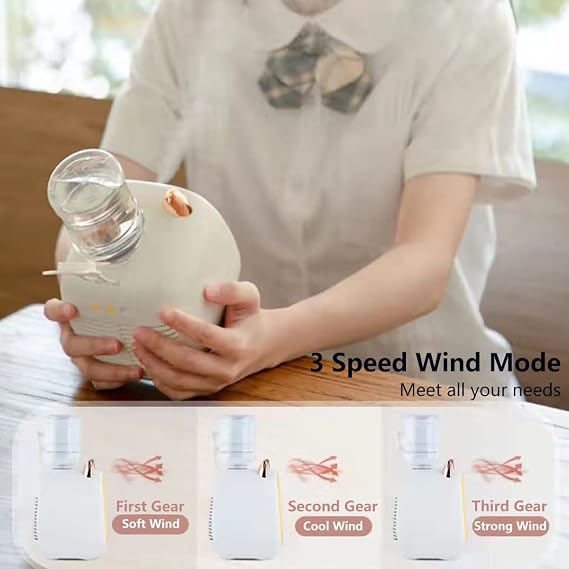 Mini USB Rechargeable Desk Fan, 3 Speeds & Wind Direction Adjustable, USB Charging, 1200mAh