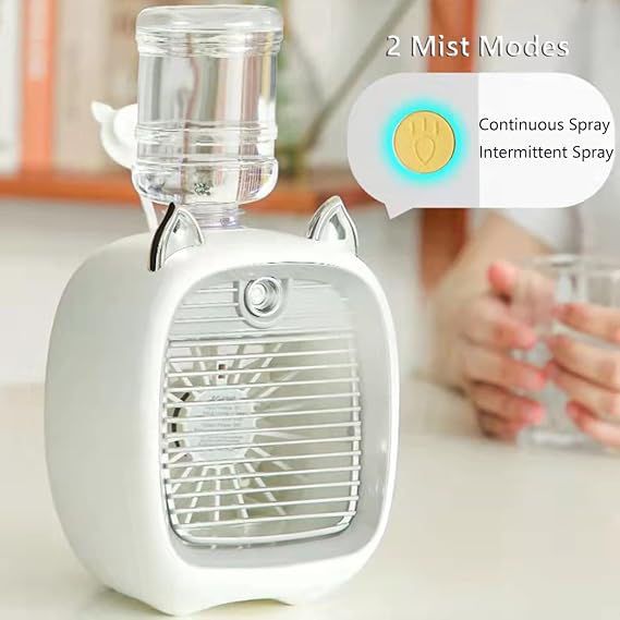 Mini USB Rechargeable Desk Fan, 3 Speeds & Wind Direction Adjustable, USB Charging, 1200mAh