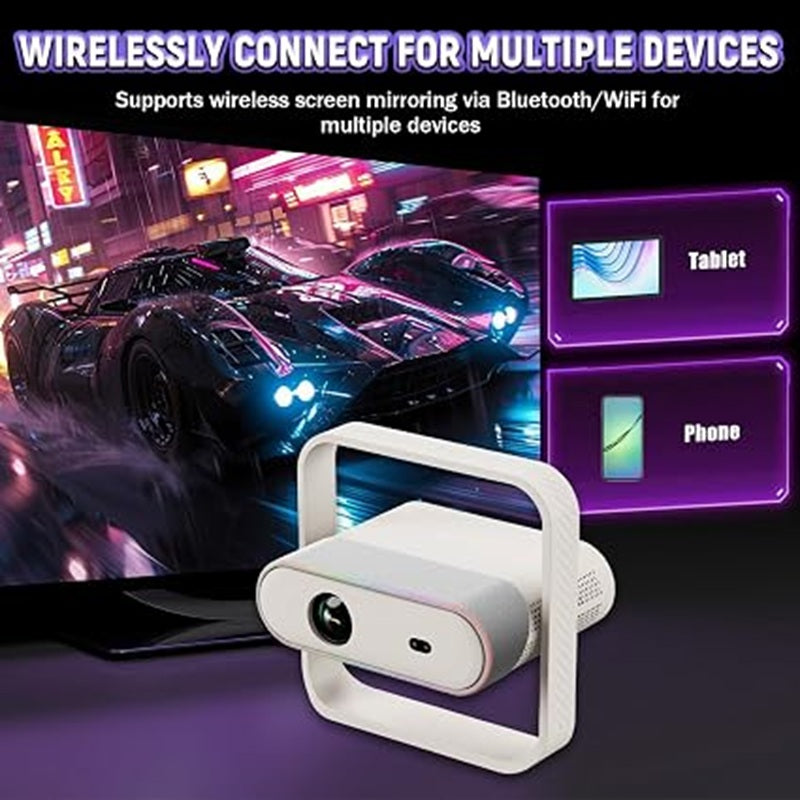 New LCD Android 11 Mini Portable projector 1920x1080p Full HD Support 4K, Home Theater, Auto Focus, Wireless