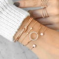 Simple female personality knotted ring circle diamond arrow bracelet jewelry four-piece suit bracelet