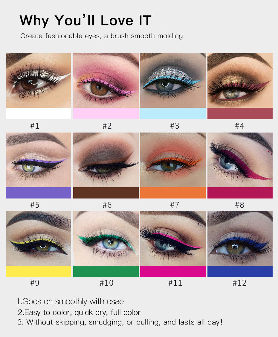HANDAIYAN long-lasting non-smudge 42-color matte color eye shadow eyeliner