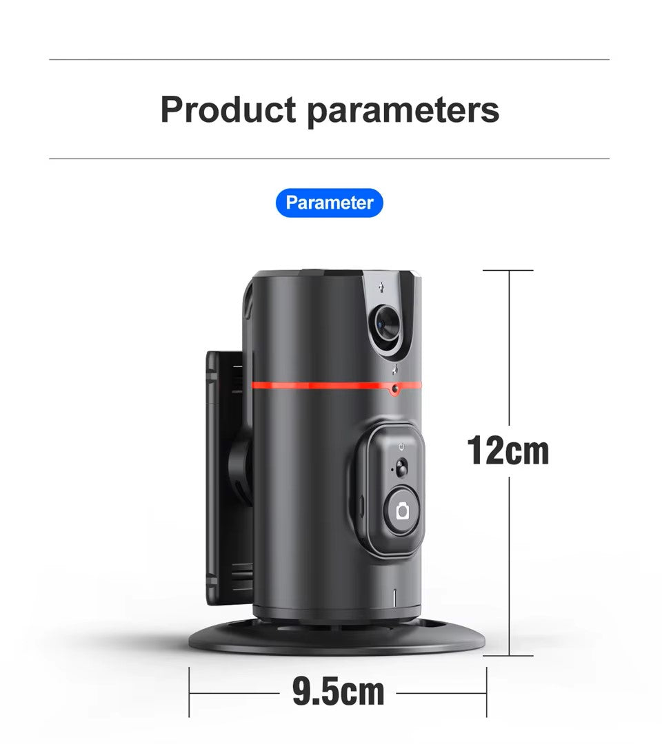360° Intelligent AI Face Recognition Gimbal Detachable Phone Clip Gesture Control with Wireless Remote Compatible with Smartphones