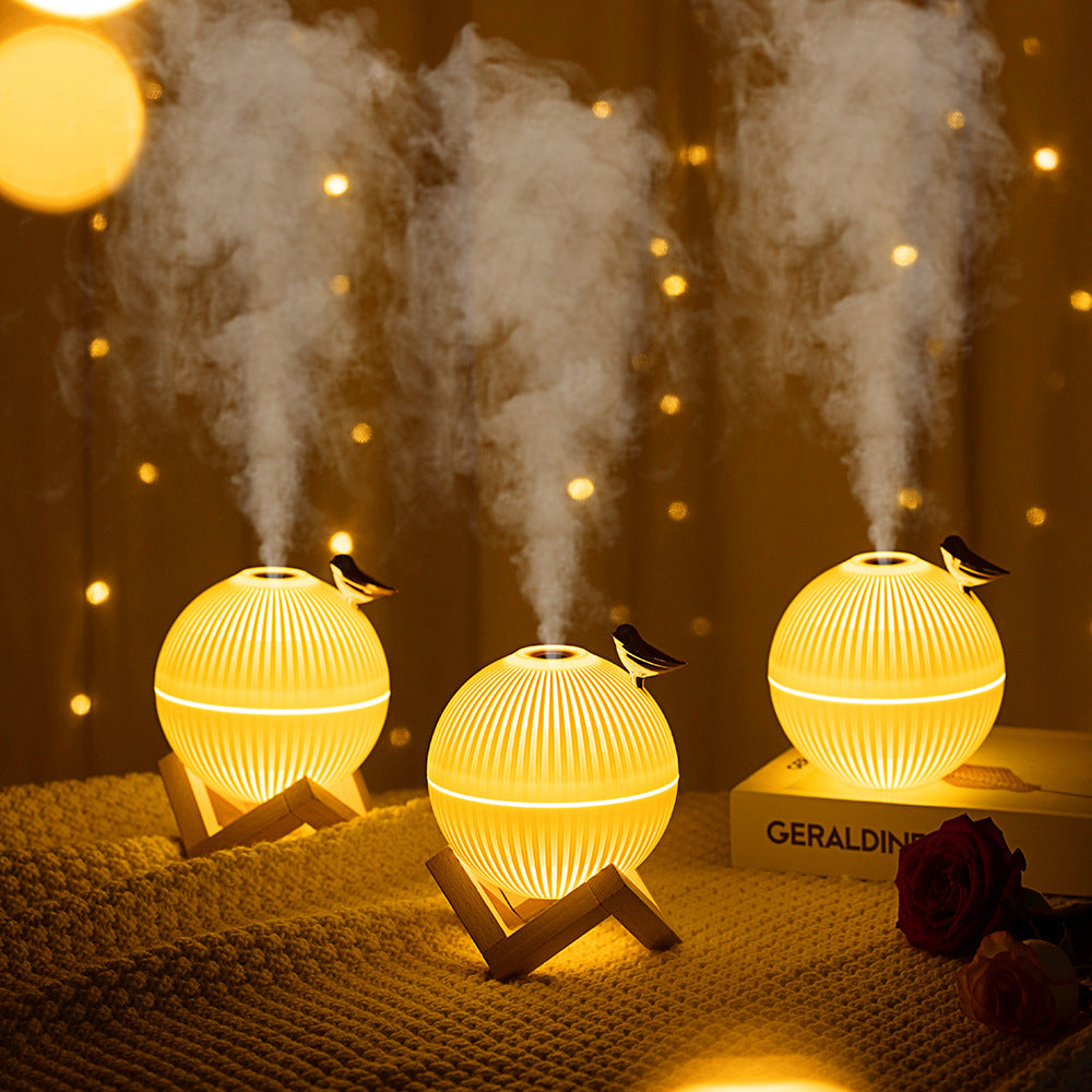 Mini Portable Ultrasonic Air Humidifier. New Design Moon Lamp Shape and Bird Lark.