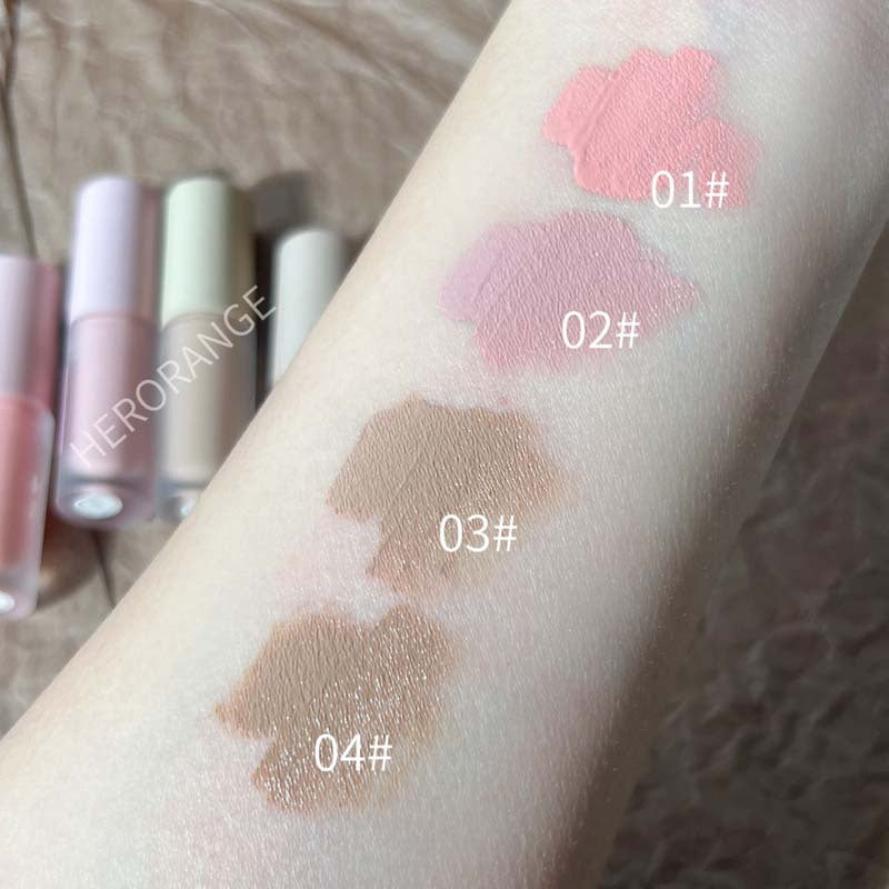 HERORANGE Star Dew Gouache Liquid Eyeshadow Matte Earth Color Low Saturation Gray Powder Monochrome Blush for Women