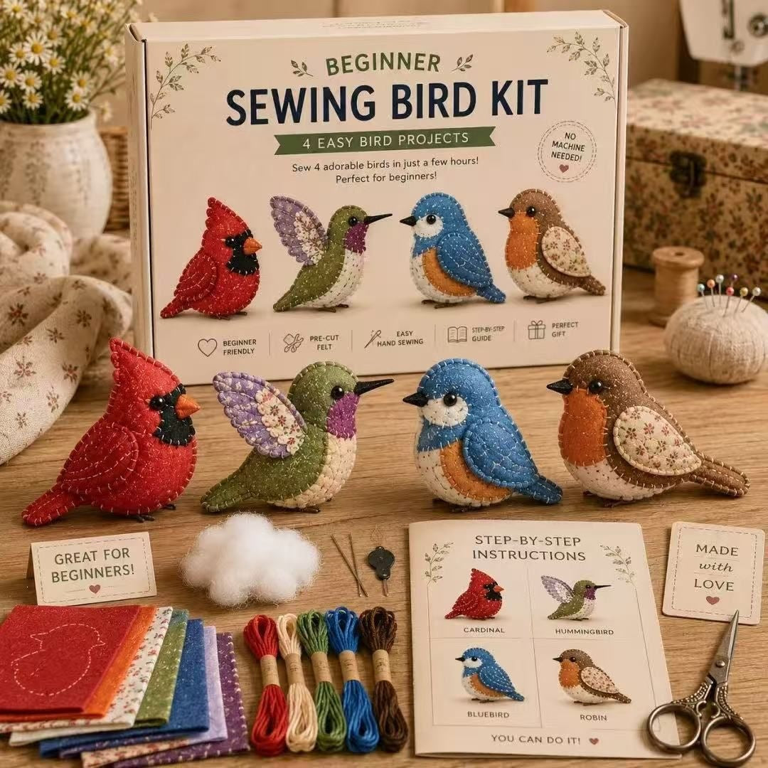 DIY 3D Fabric Sewing Kit – Bird, Puppy, Kitten or Gnome