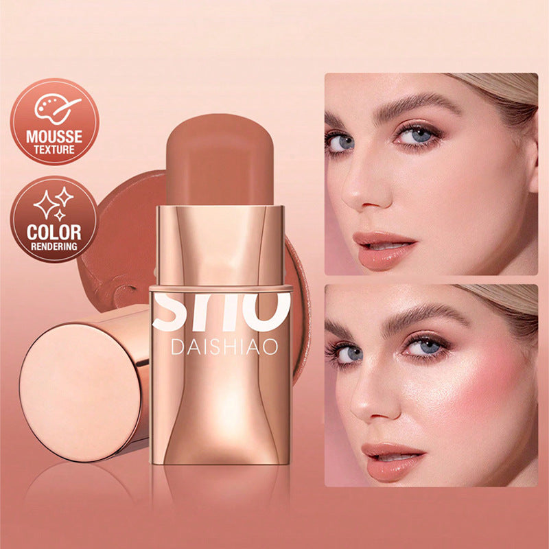 Waterproof Multifunctional Lipstick Blush 3 in 1 Lightweight Longwear Makeup Stick for Cheeks, eyes and Lips