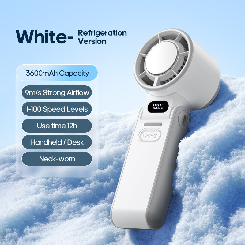 Digital display handheld foldable fan, High-speed cooling small fan