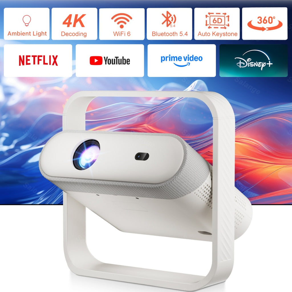 New LCD Android 11 Mini Portable projector 1920x1080p Full HD Support 4K, Home Theater, Auto Focus, Wireless