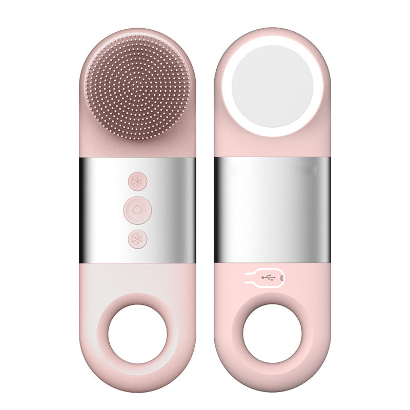 Waterproof Ultrasonic Facial Cleanser – High-Frequency Vibration Deep Cleaning Brush, Hot Compress for Serum Absorption, Cold Compress for Soothing & Calming, Multi-Purpose Beauty Tool for Women & Men