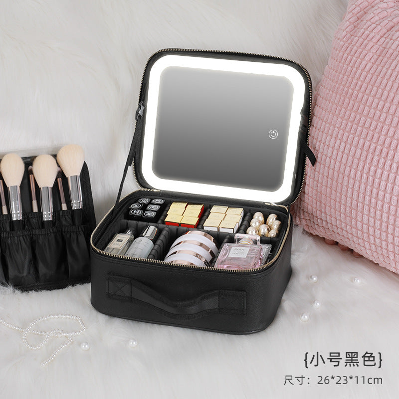LED Cosmetic Case With Light and Mirror