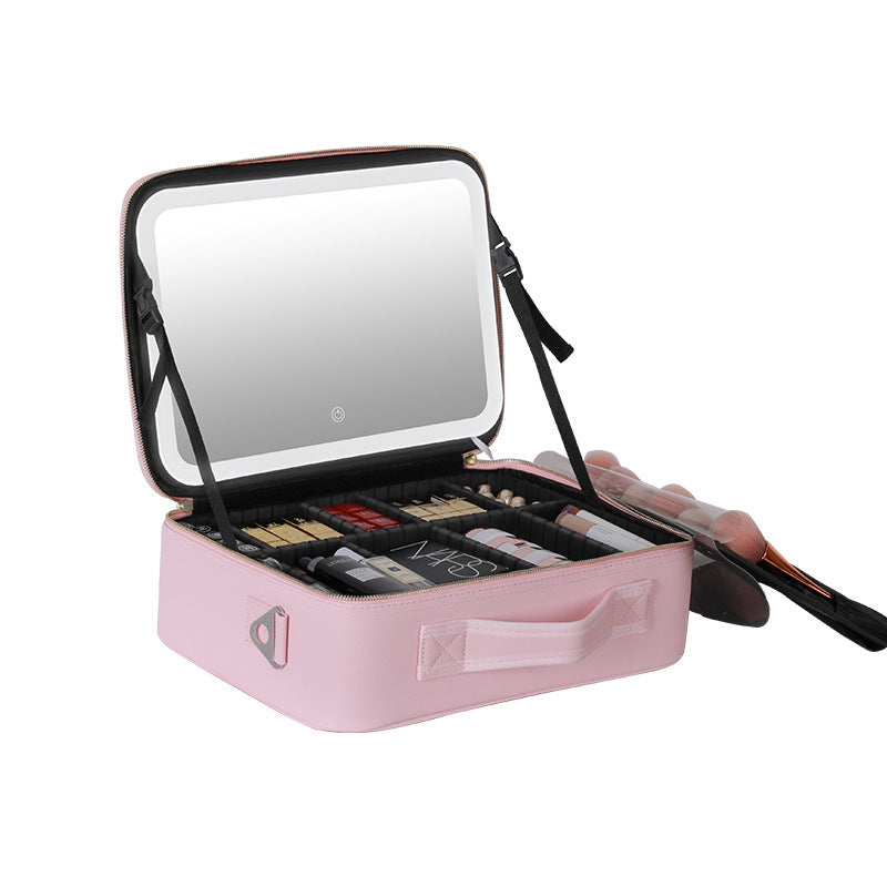 LED Cosmetic Case With Light and Mirror