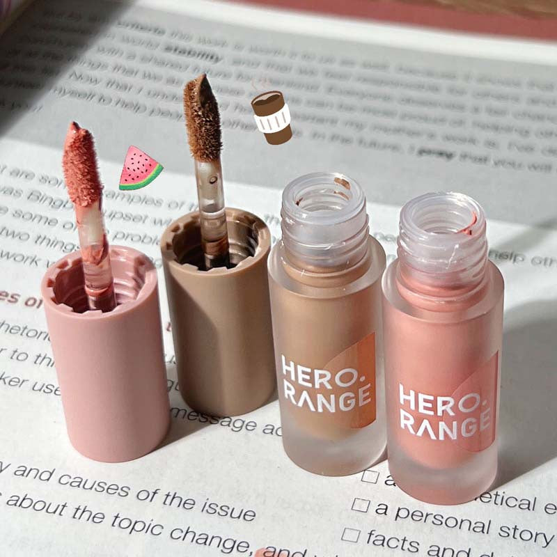 HERORANGE Star Dew Gouache Liquid Eyeshadow Matte Earth Color Low Saturation Gray Powder Monochrome Blush for Women