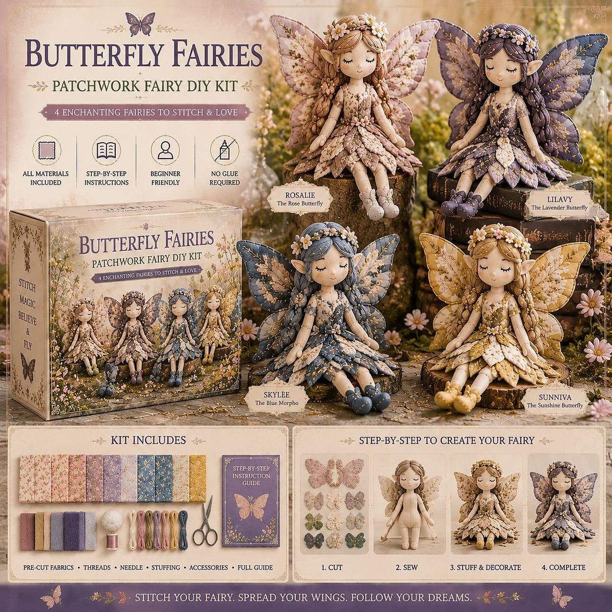 DIY Patchwork Fairy & Character Doll Kits