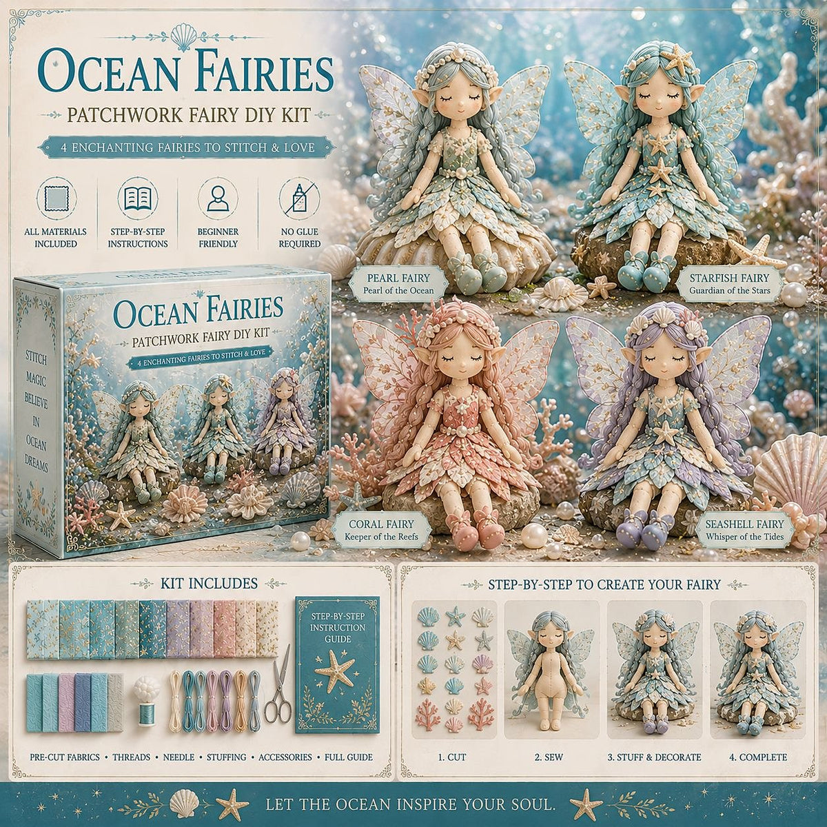 DIY Patchwork Fairy & Character Doll Kits