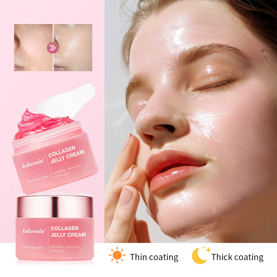 LAKERAIN Deep Hydrating Collagen Jelly Cream, Moisturizing, Tightening, Soothing Anti Aging, Firmness Hydration Cream Skincare