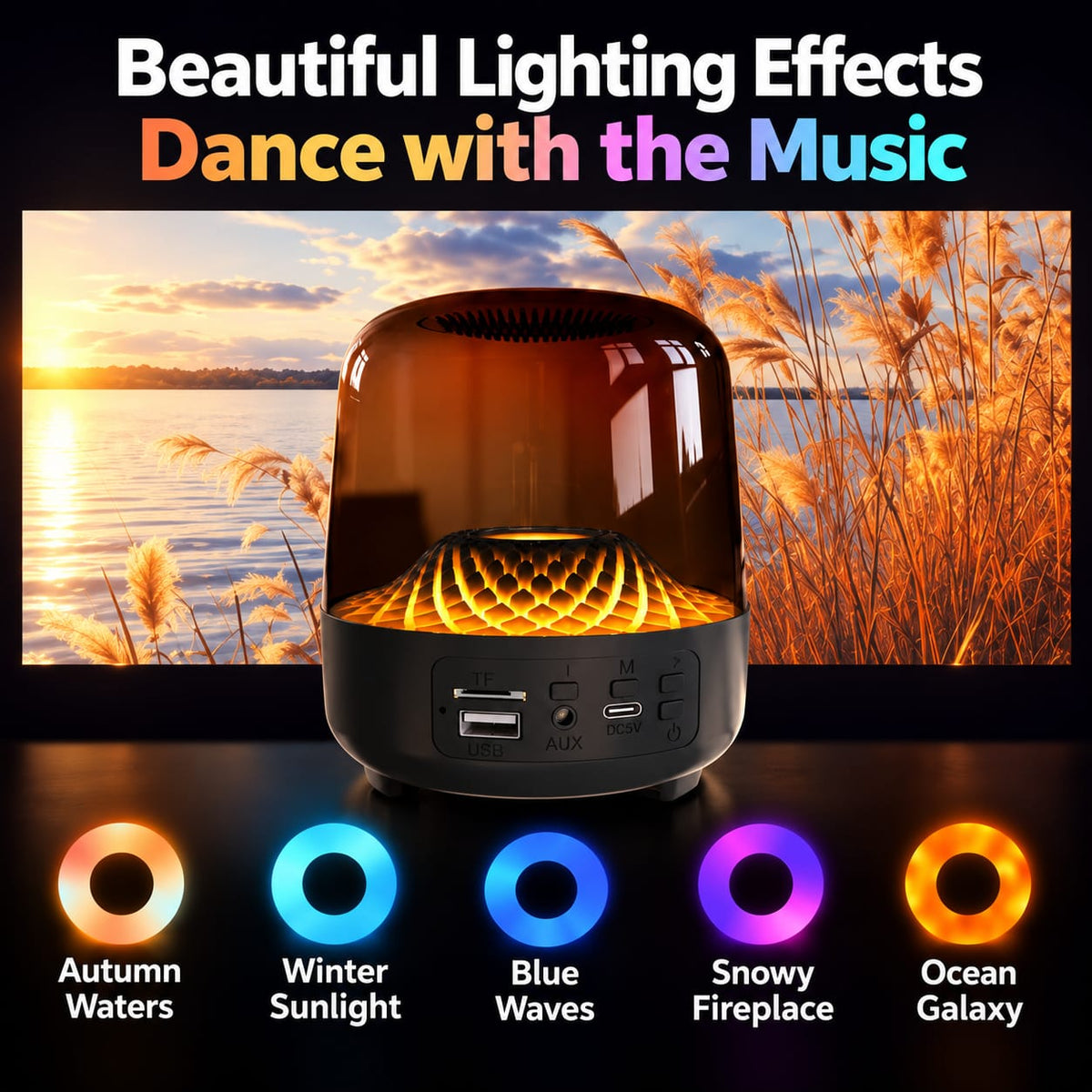 Manhattan Bluetooth Speaker with Ambient Light & 360° Sound