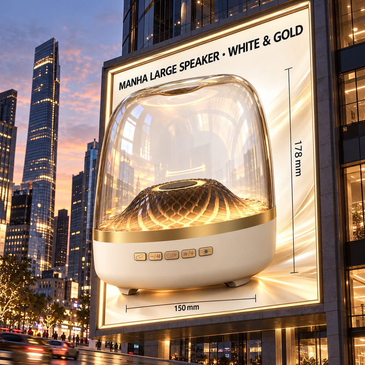Manhattan Bluetooth Speaker with Ambient Light & 360° Sound