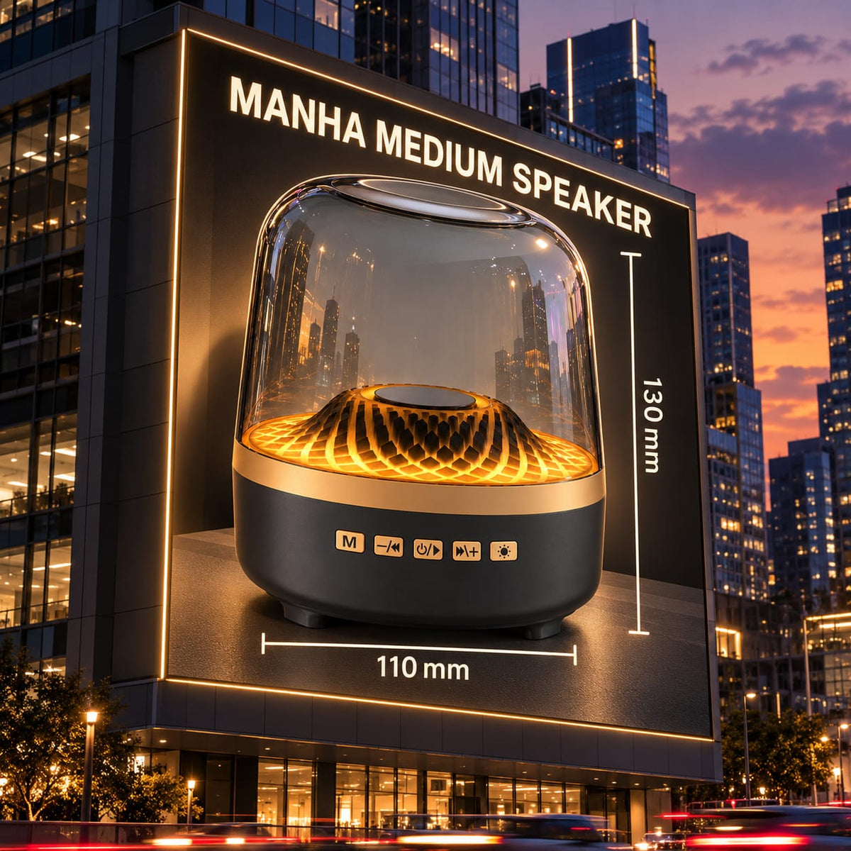Manhattan Bluetooth Speaker with Ambient Light & 360° Sound