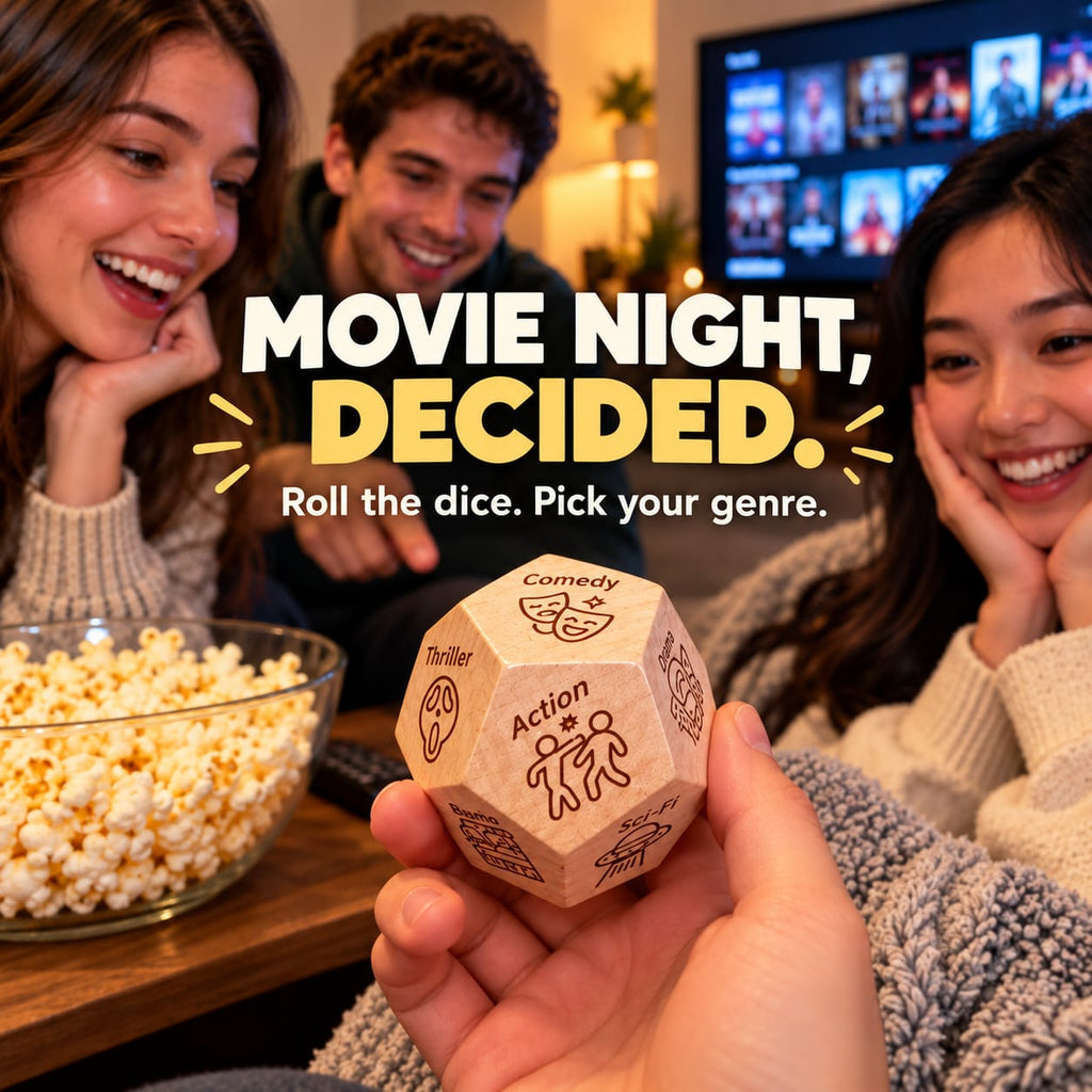 Wooden Decision Dice – What to Eat & Watch