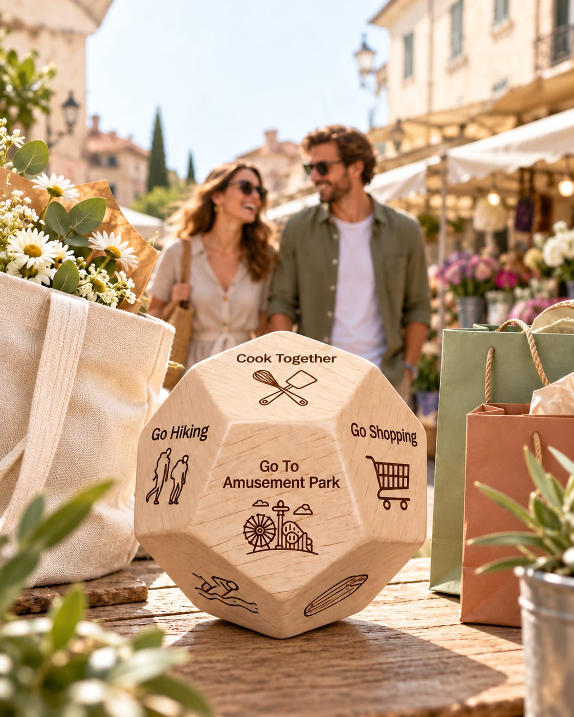 Wooden Decision Dice – What to Eat & Watch
