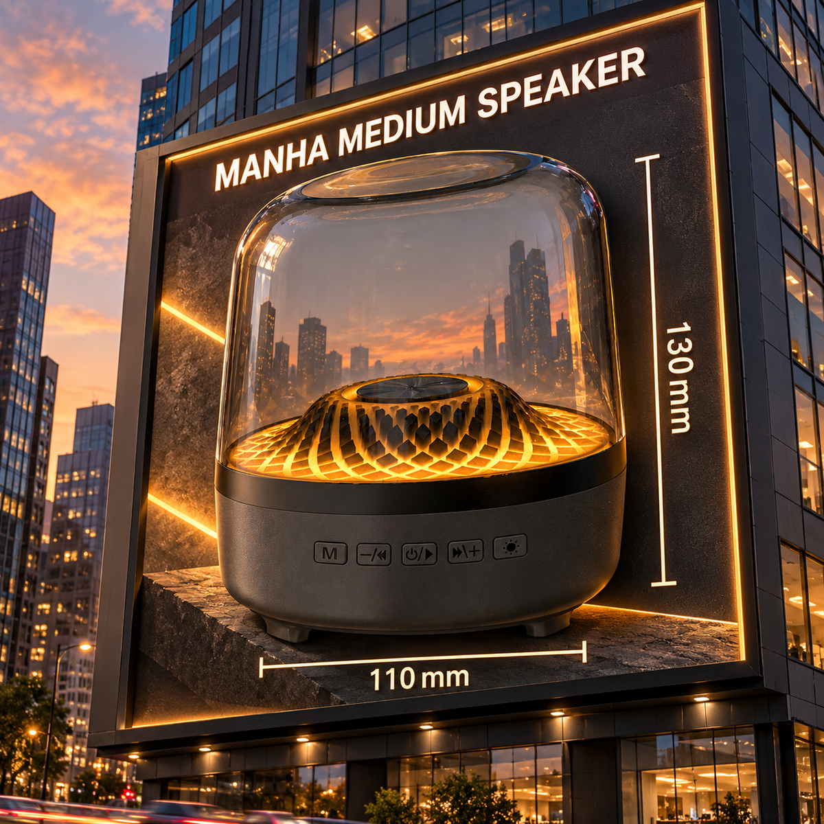 Manhattan Bluetooth Speaker with Ambient Light & 360° Sound