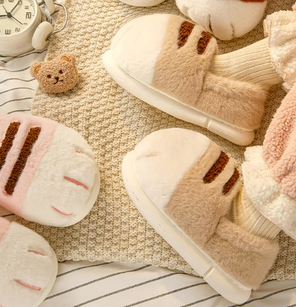 Cozy Cat Paw Slippers