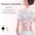 Posture Corrector for Women and Men, Posture Corrector Shoulders Back, Chest Posture Corrector, Upper Back Support with Adjustable Straps, Breathable and Light-Pink