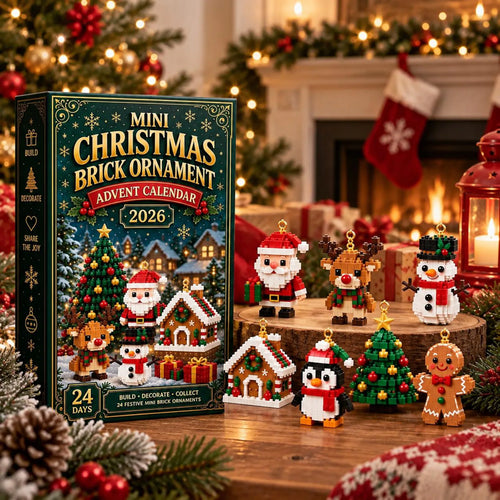 Christmas ornament advent calendar gift box with miniature festive decorations