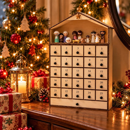 3D Wooden Nativity Advent Calendar – 25-Day Christmas Countdown