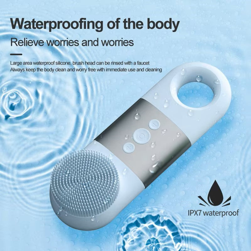 Waterproof Ultrasonic Facial Cleanser – High-Frequency Vibration Deep Cleaning Brush, Hot Compress for Serum Absorption, Cold Compress for Soothing & Calming, Multi-Purpose Beauty Tool for Women & Men